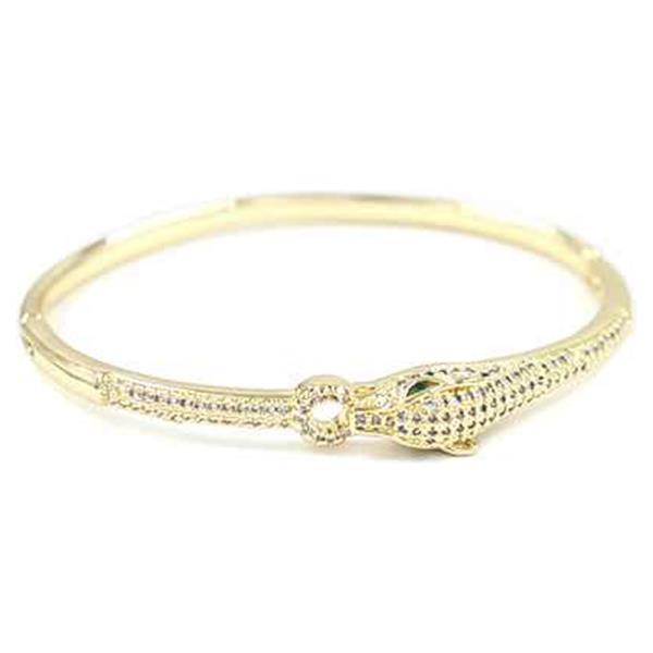 RHINESTONE PEACOCK HINGED BANGLE BRACELET