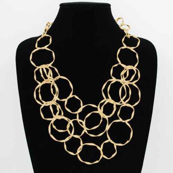 Multi Strand Open Link Statement Necklace