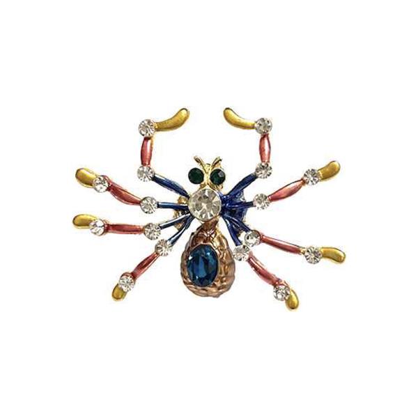 RHINESTONE SPIDER BROOCH