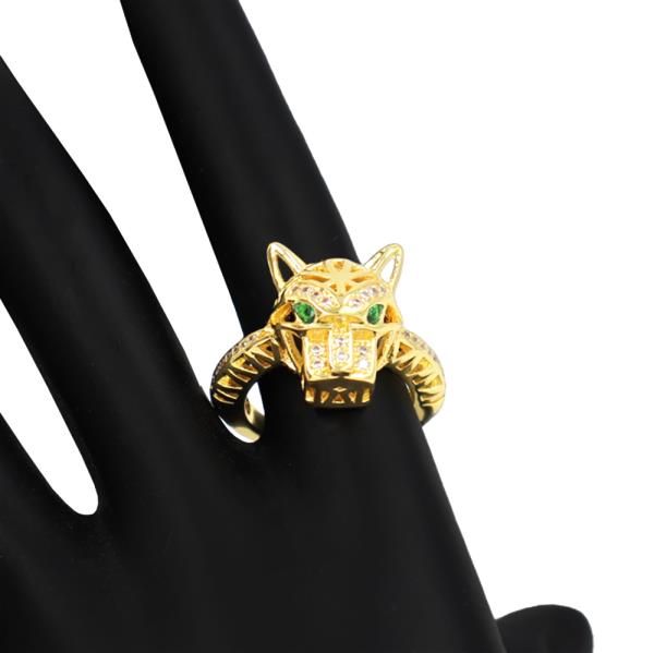 Rhinestone Leopard Open Ring