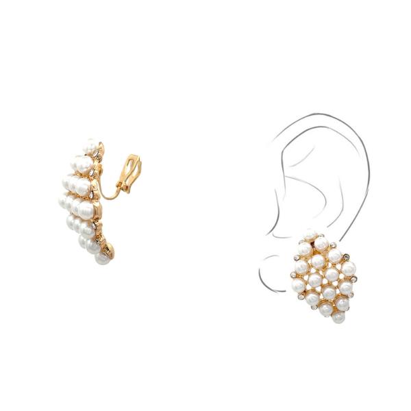 Pearl Cluster Clip on Earring