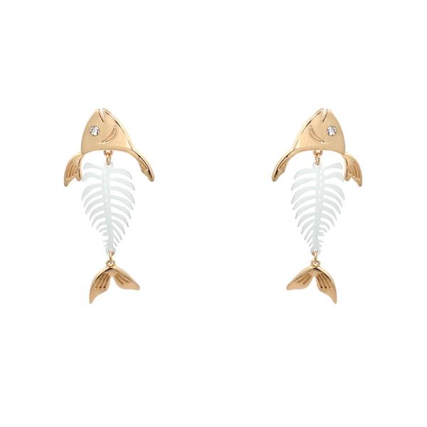 Sealife Fishbone Drop Earring