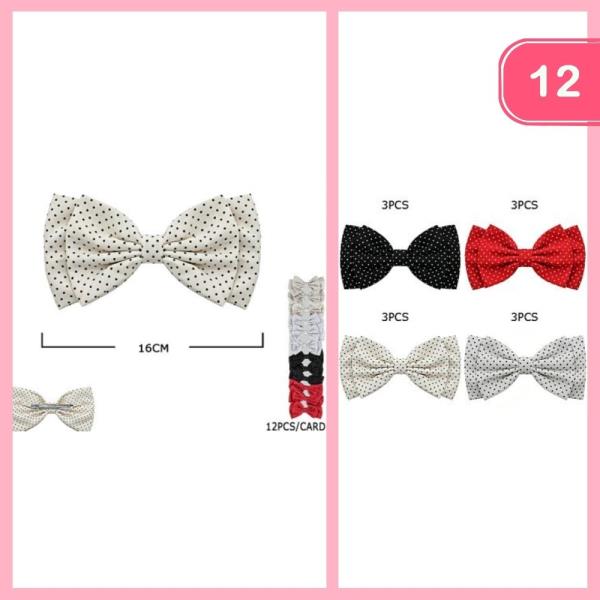 Polka Dot Hair Bow (12 Units)
