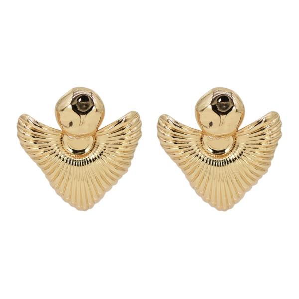 Ribbed Fan Stud Earring