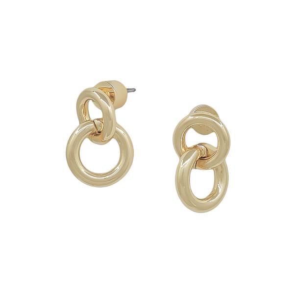 18mm Double Linked Metal Stud Earring