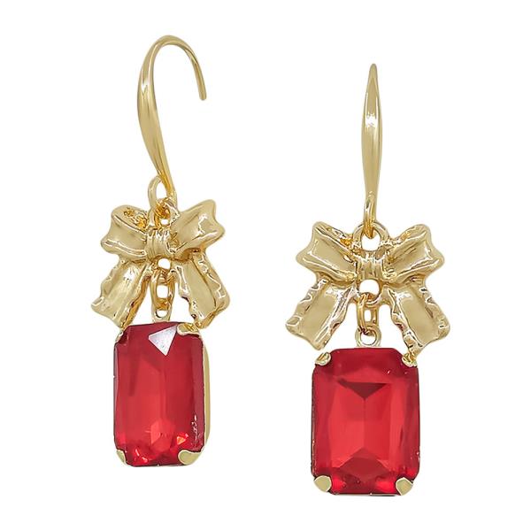 Mini Ribbon Stone Dangle Earring