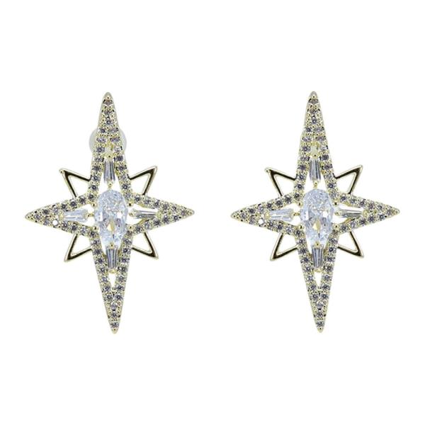 Rhinestone Starburst Stud Earring