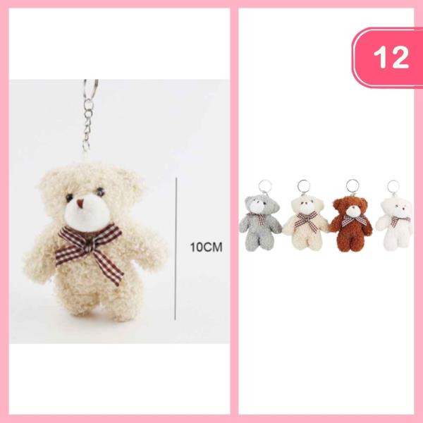 Teddy Bear Plush Keychain (12 Units)