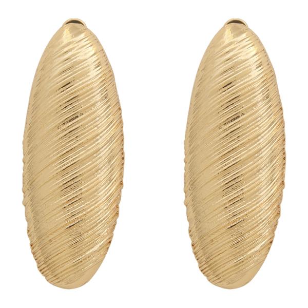 Oval Textured Clip On Earring