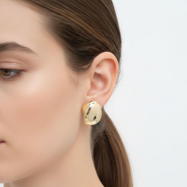 14K Gold Dipped Modern Curved Studs