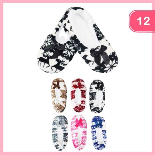 CHRISTMAS PATTERN SLIPPERS (12 UNITS)