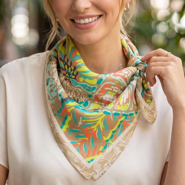Watercolor Tropical Leaf Print Bandana