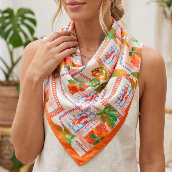 Vibrant Summer Fruit Print Bandana