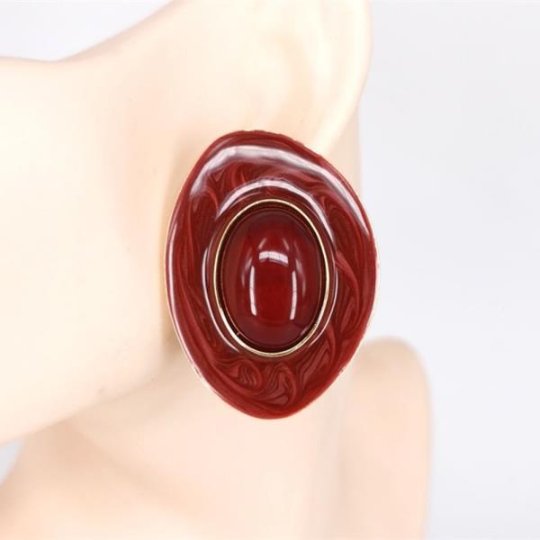 Resin Oval Stud Earring