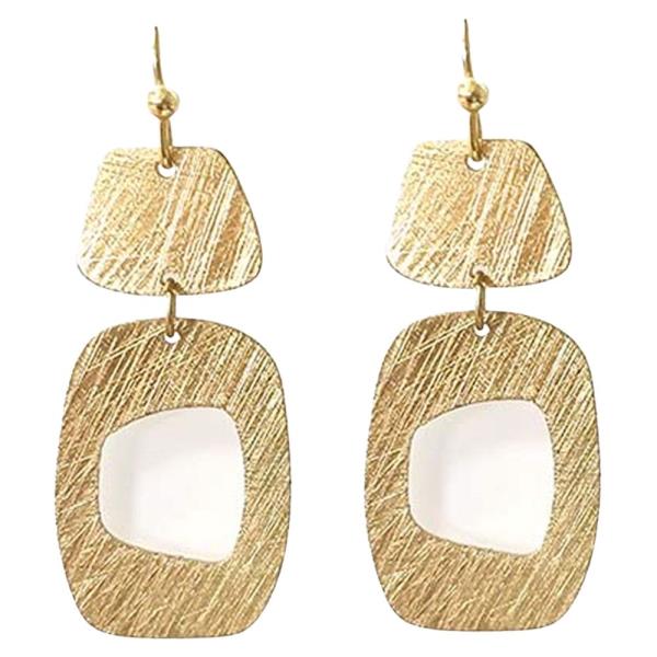 Geometric Metal Drop Earring