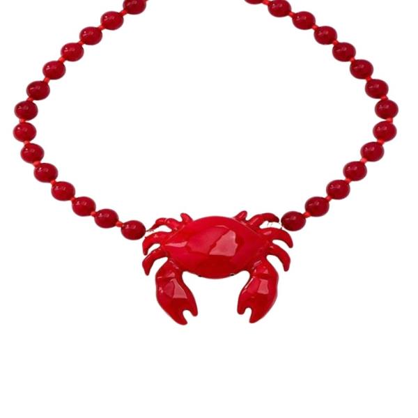 Sealife Beaded Crab Pendant Necklace
