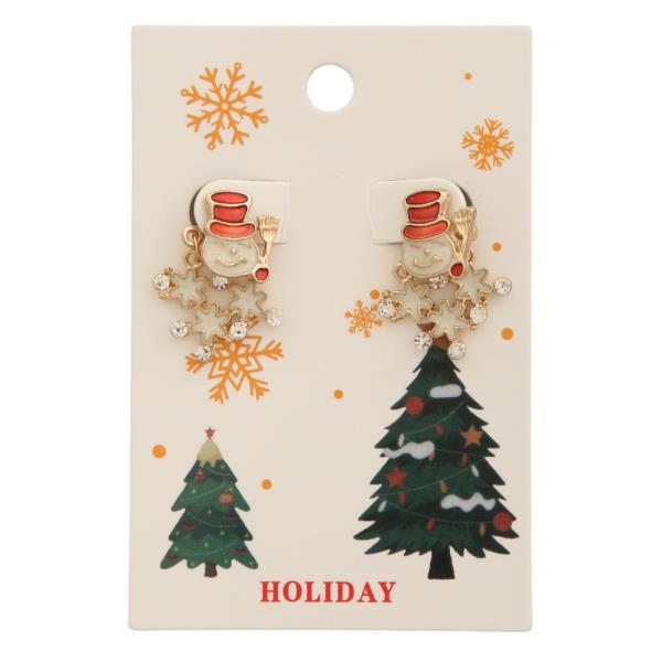 CHRISTMAS SNOWMAN STUD EARRING
