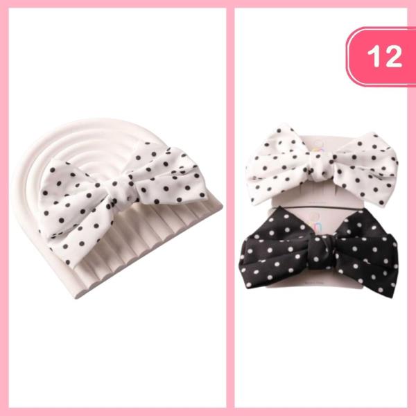 Polka Dot Hair Bow (12 Units)