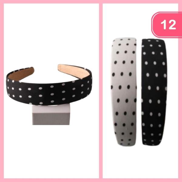 Polka Dot Wide Headband (12 Units)