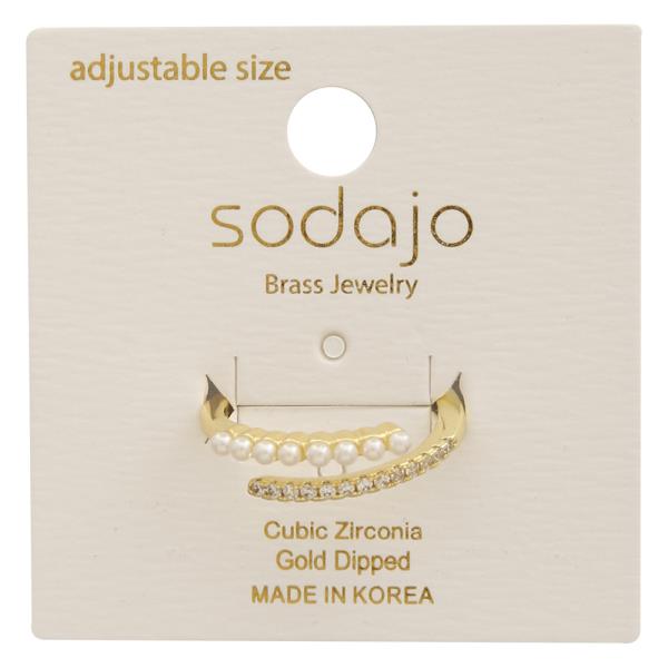 SODAJO Style Wrap CZ Gold Dipped Adjustable Ring