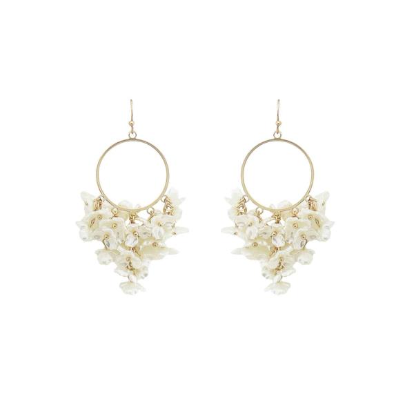 Floral Hoop Dangle Earring