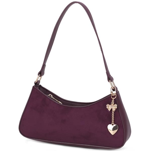 CHIC CURVE SHOULDER BAG W KEYCHAIN