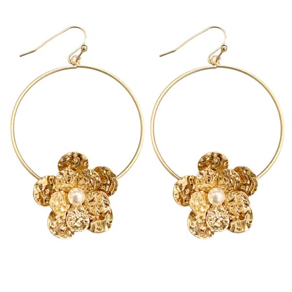 Floral Hoop Dangle Earring