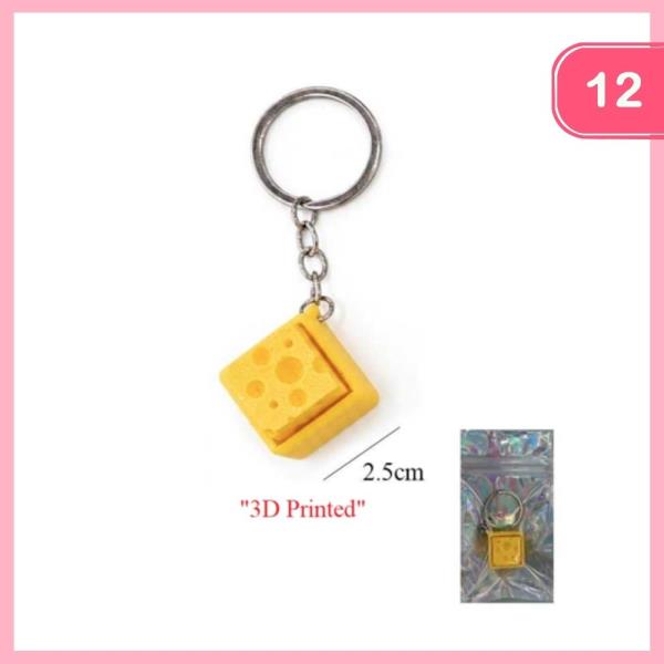 3D Cheese Fidget Clicker Keychain (12 Units)