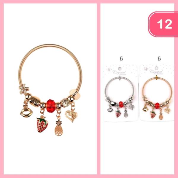 Fruit Heart Lips Charm Bracelet (12 Units)