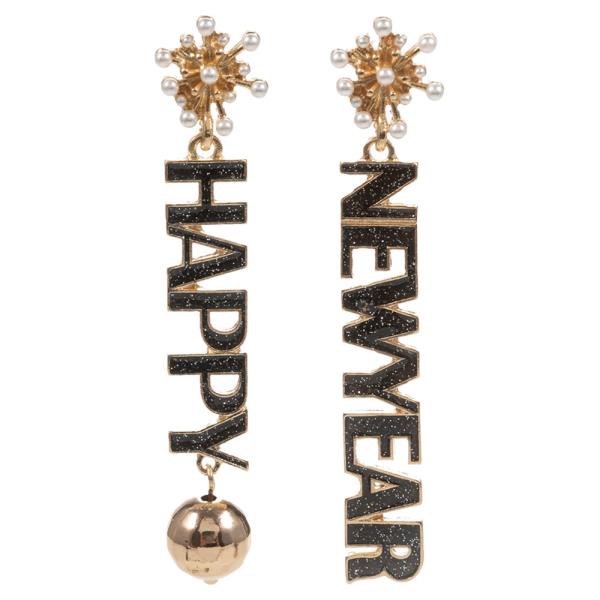Snowman Shaped Enamel W Glitters Hook Earring