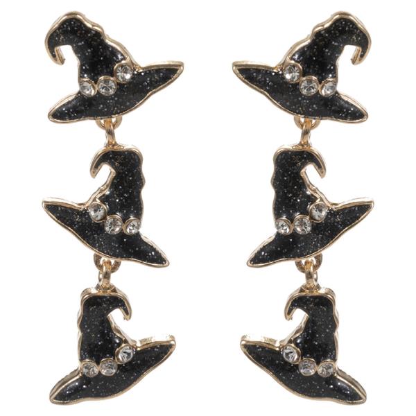 HALLOWEEN WITCH`S HAT SHAPED DROP EARRING