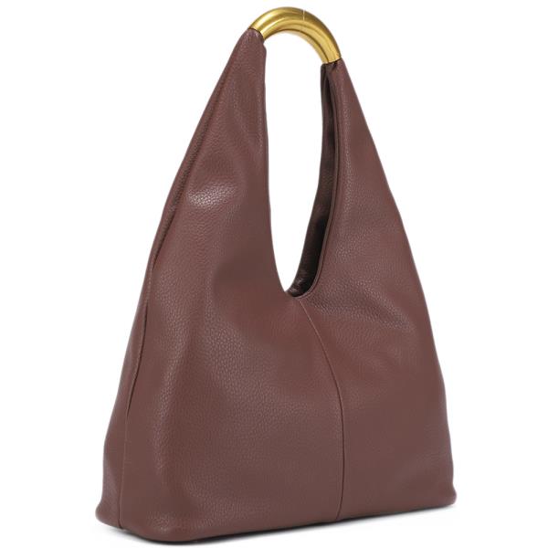 PLAIN TEXTURED SHOULDER HOBO BAG