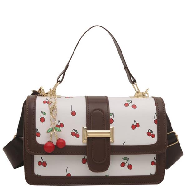 CHERRY PRINT MODERN DESIGN HANDLE BAG