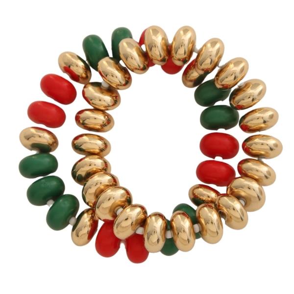 Metal Mix Beaded Stretch Bracelet Set