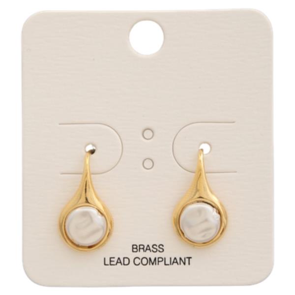 Metal Stone Teardrop Earring