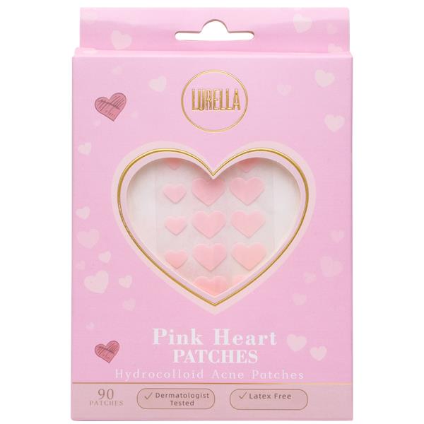 LURELLA PINK HEART HYDROCOLLOID ACNE 90 PATCHES