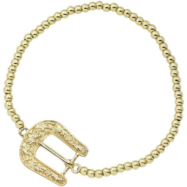 Western Buckle Beaded Bracelet