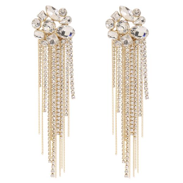 Waterfall Fringe Rhinestone Crystal Drop Earring
