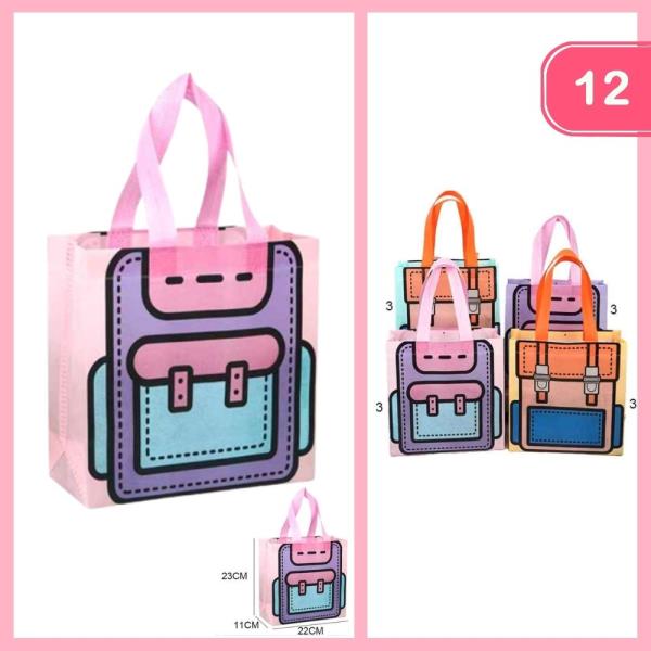 3D Reusable Cartoon Backpack Bag (12 Units)