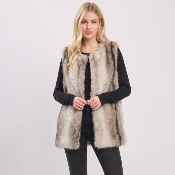 URBAN CHIC FAUX FUR VEST WITH HIDDEN FASTENING LOOPS