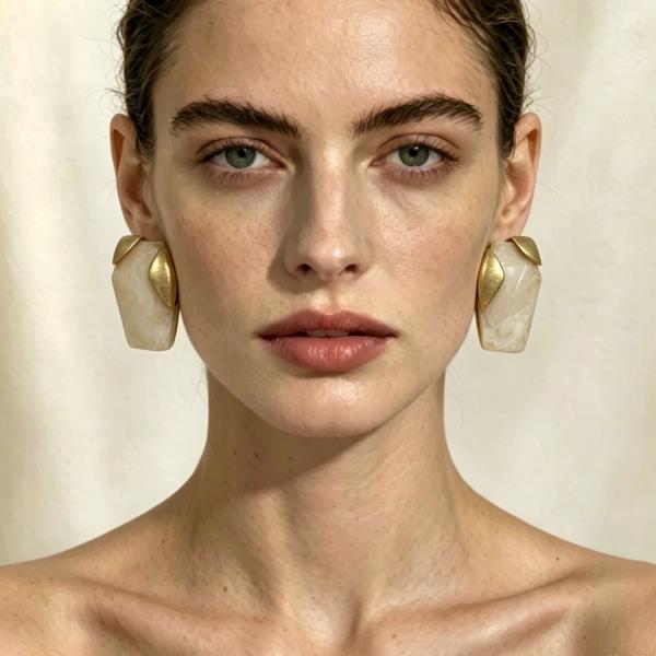 RESIN STONE STUD EARRING