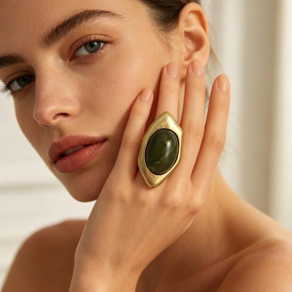 Oval Resin Stone Ring