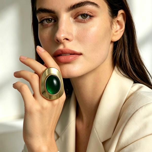 Oval Resin Stone Ring