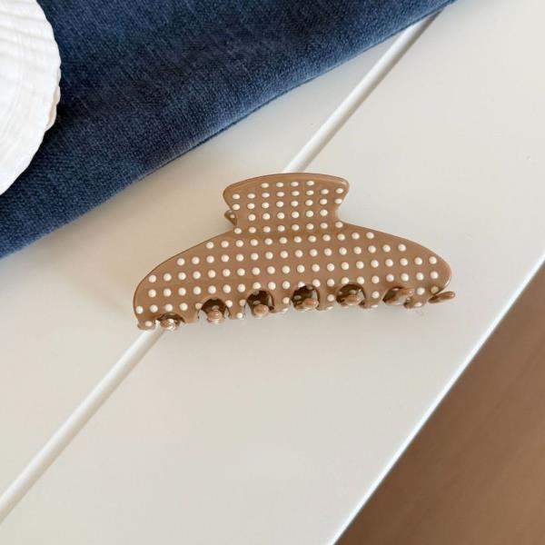 Rhinestone Dot Curved Hair Claw Clip