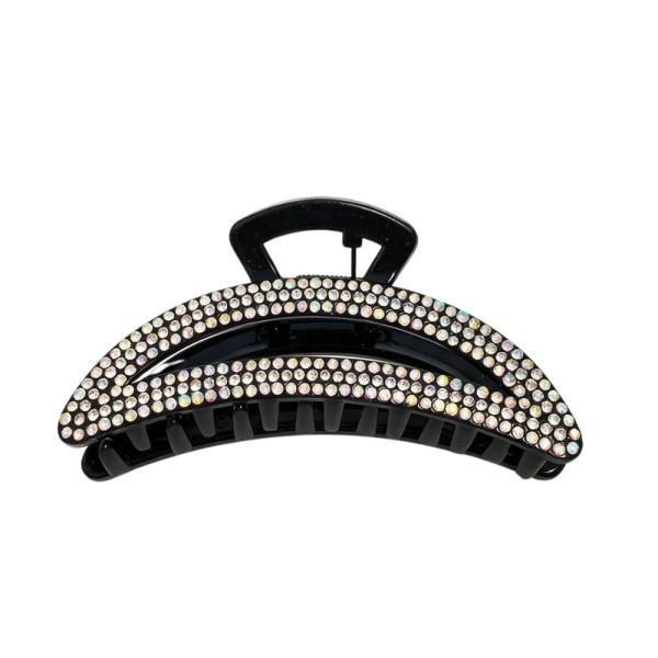 Rhinestone Double Row Hair Claw Clip