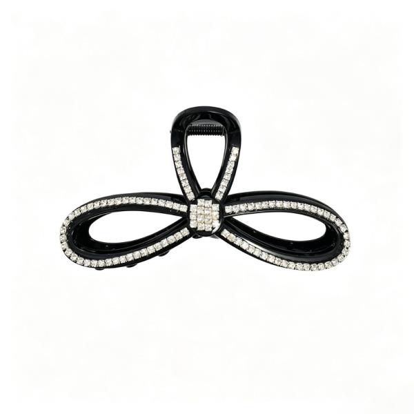 Rhinestone Bow Hair Claw Clip