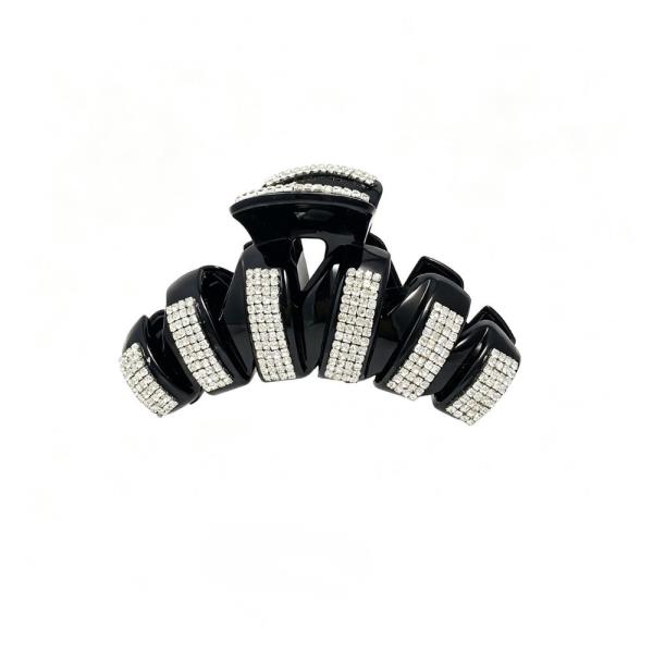 Rhinestone Wide Wrapped Wave Hair Claw Clip