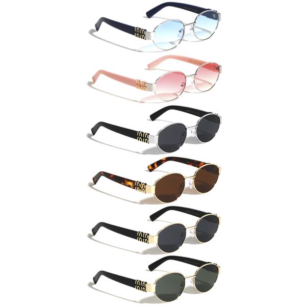 Logo Fashion Oval Sunglasses 1DZ