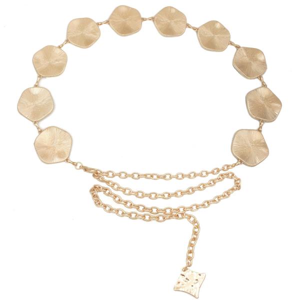 PLUS SIZE ORGANIC DISC LINK CHAIN BELT