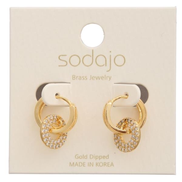 SODAJO Gold Dipped Metal Rhinestone Earring